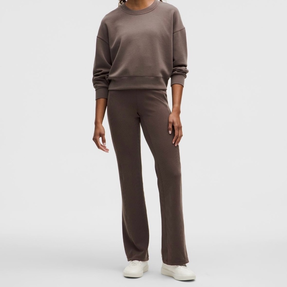 Lululemon Ribbed Softstreme Flared Pant in Espresso